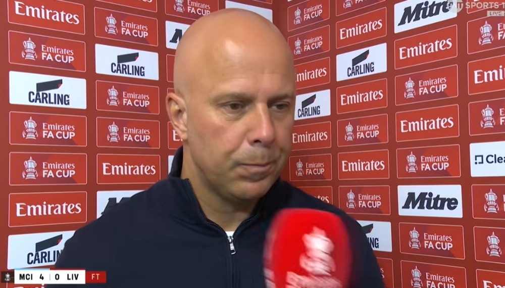 足总杯0-4惨败曼城 斯洛特承认攻防两端全面崩盘